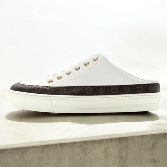 AUTHENTIC Louis Vuitton MONOGRAM Stellar Open Back Slide-On Sneaker w/Box SZ 37! - Picture 10 of 16